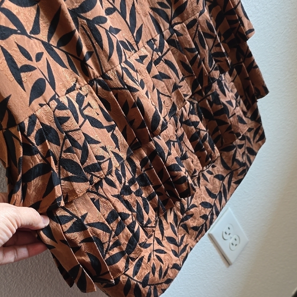 Brown Long Sleeve Wrap Dress with V-Neck - Picture 8 of 14